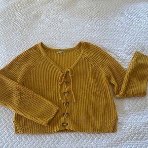 Active USA gold crop sweater